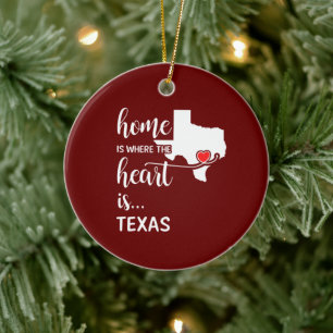 Décoration En Céramique La maison du Texas est là où se trouve le coeur