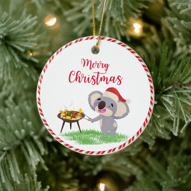 Décoration En Céramique La mignonne de Noël australienne Koala profite d'u (Arbre)