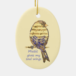 Décoration En Céramique La musique donne des ailes à mon âme Citation & Ar