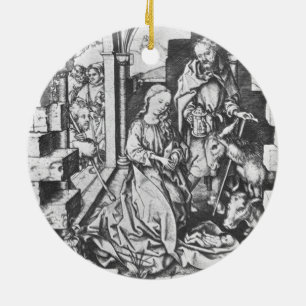 Décoration En Céramique La naissance de Jésus (par Martin Schongauer)