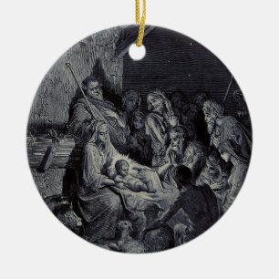 Décoration En Céramique La Nativité par Gustave Doré Encre victorienne de 