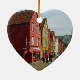 Décoration En Céramique La Norvège, Bergen, maisons peintes sur le bord d