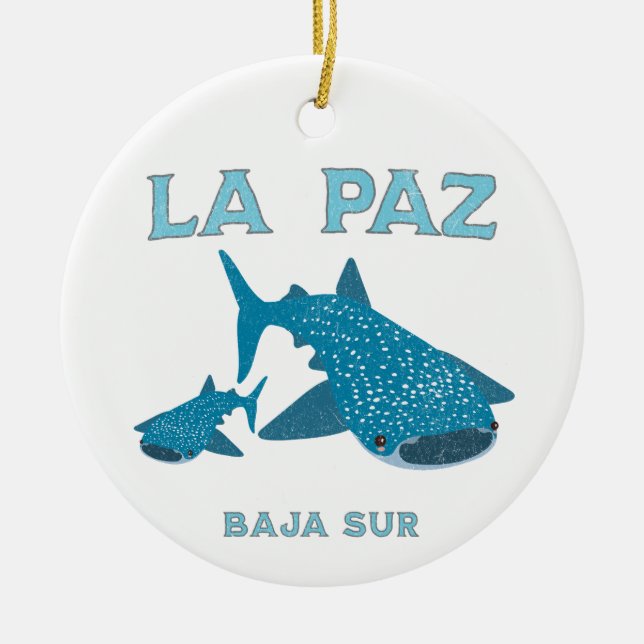 Décoration En Céramique La Paz Baja Mexique Requin de baleine (Devant)