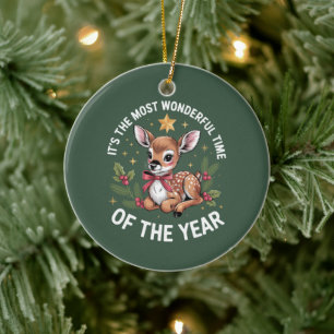 Décoration En Céramique La période la plus merveilleuse Noël cerf vintage 