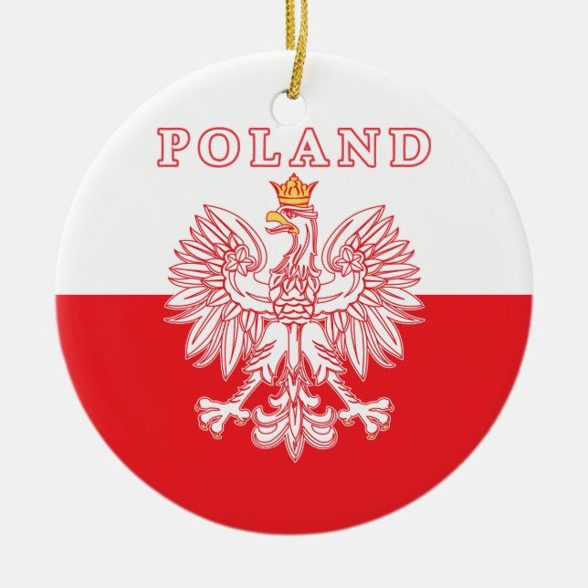 Décoration En Céramique La Pologne avec le polonais Eagle de rouge (Devant)