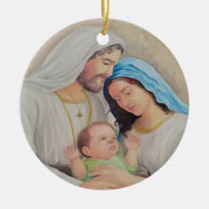Décoration En Céramique La Sainte Famille : Portrait de l'Amour Divin