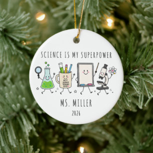 Décoration En Céramique La science est mon superpouvoir enseignant