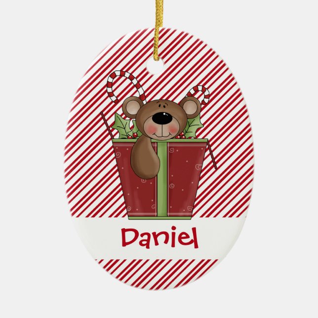 Décoration En Céramique La sucrerie de Christmastime barre l'ornement (Devant)