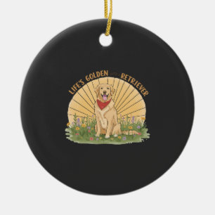 Décoration En Céramique La vie est dorée avec un retriever mignon - Design