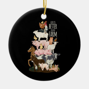 Décoration En Céramique La vie est meilleure à la ferme, Animaux mignons, 