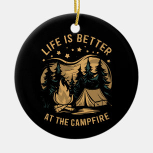 Décoration En Céramique La vie est meilleure au camping-car Campfire Campe