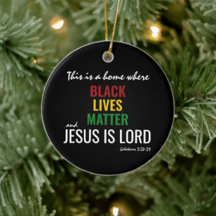 DÉCORATION EN CÉRAMIQUE LA VIE NOIRE EST IMPORTANTE   JÉSUS EST SEIGNEUR