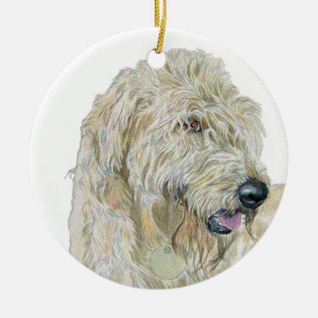 Décoration En Céramique Labradoodle crème (Devant)