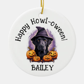 Décoration En Céramique Labrador Retriever Black Lab Dog Halloween