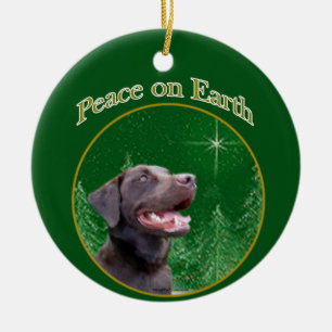 Décoration En Céramique Labrador Retriever (choc) Peace
