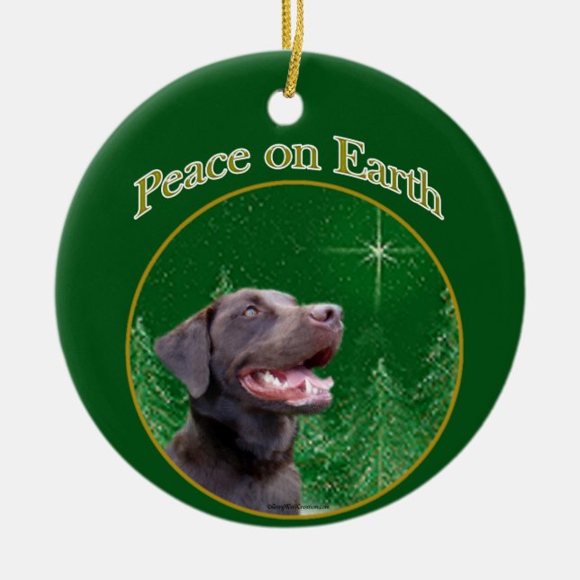 Décoration En Céramique Labrador Retriever (choc) Peace (Devant)
