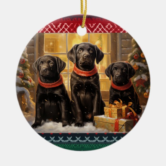 Décoration En Céramique Labrador Retriever Christmas (Devant)