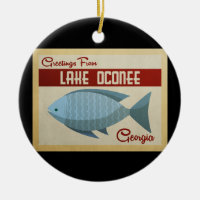 Lac Oconee Georgia Blue Fish Vintage voyage