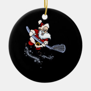 Décoration En Céramique Lacrosse Père Noël Cool de Noël Lax Sport laide