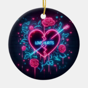 Décoration En Céramique L'amour de la Saint Valentin fait mal au coeur de
