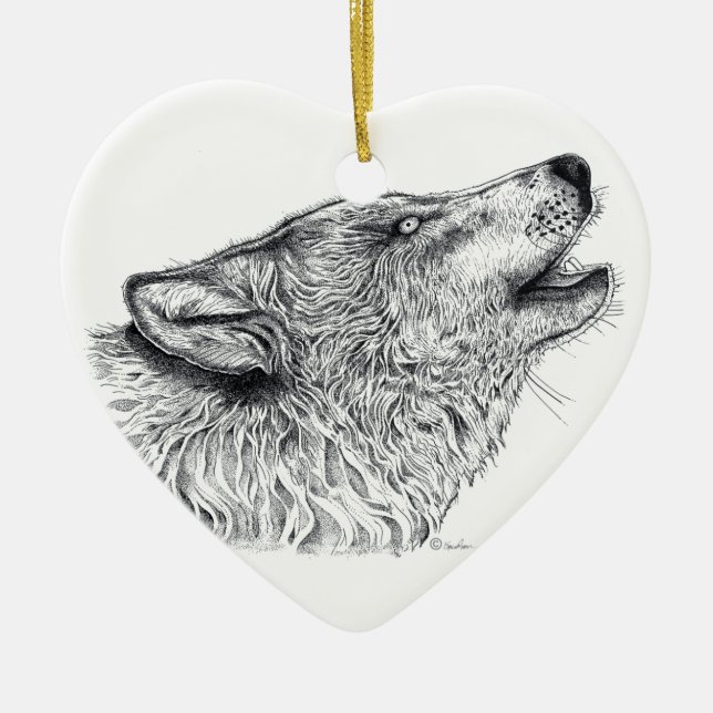 Décoration En Céramique L'amour du loup (Devant)