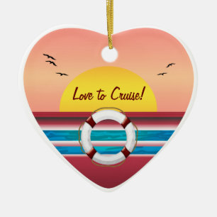 Décoration En Céramique L'amour pour la croisière au coucher du soleil - 