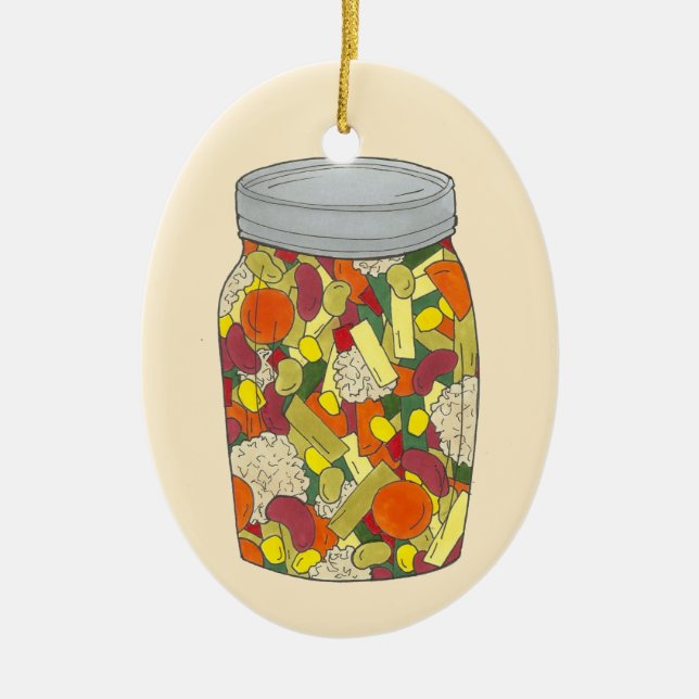 Décoration En Céramique Lancaster PA Dutch Amish Nourriture en conserve Ch (Devant)