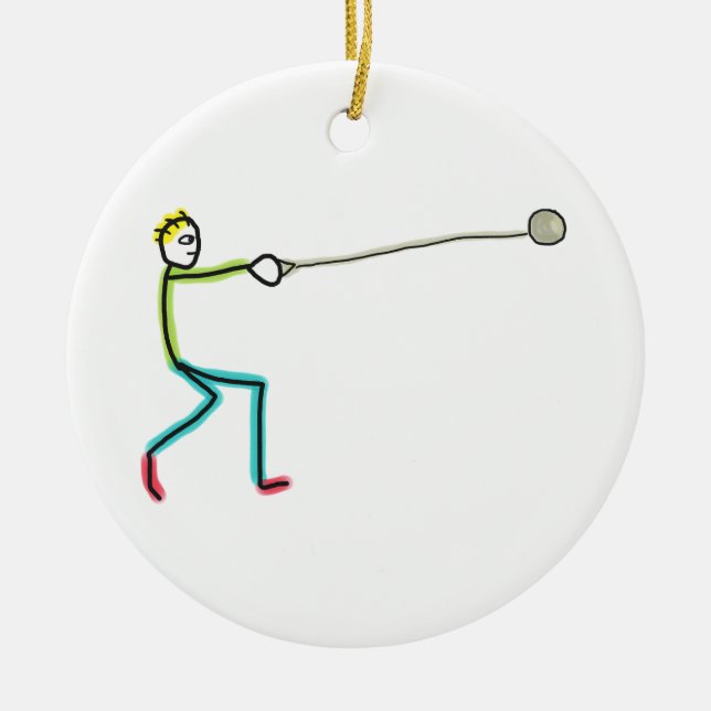 Décoration En Céramique Lancer du marteau Stickman (Devant)