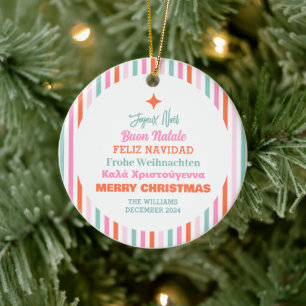 Décoration En Céramique Langues Joyeux Noël