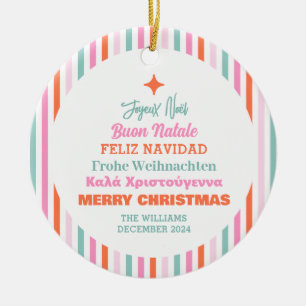 Décoration En Céramique Langues Joyeux Noël