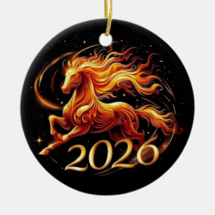 Décoration En Céramique L'Année du Cheval 2026