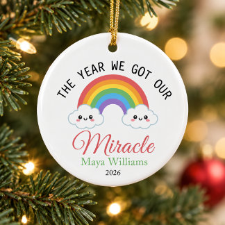 Décoration En Céramique L'année où nous avons obtenu notre miracle de Noël