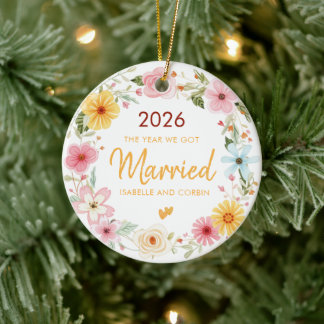 Décoration En Céramique L'année où nous nous sommes fiancés écriture de fl