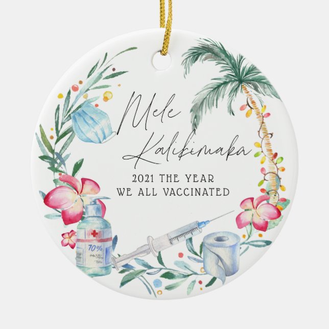Décoration En Céramique L'année où nous sommes tous vaccinés | Commémorati (Devant)