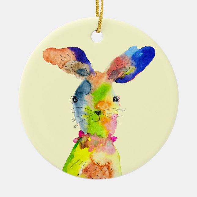 Décoration En Céramique Lapin de Pâques mignon  (Devant)