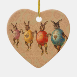 Décoration En Céramique Lapin de Pâques Œufs Dansants