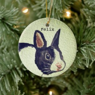Décoration En Céramique Lapin lapin Animaux Animaux Aquarelle Nom
