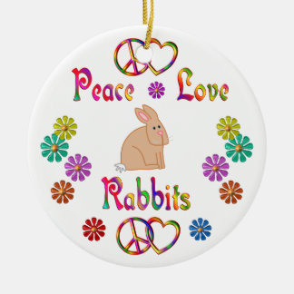 DÉCORATION EN CÉRAMIQUE LAPINS D'AMOUR DE PAIX