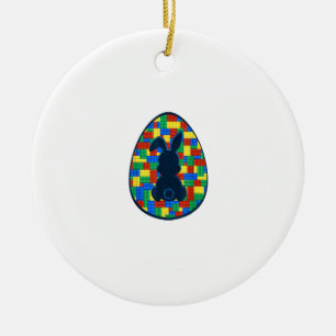 Décoration En Céramique Lapins de Pâques en briques de construction Garçon