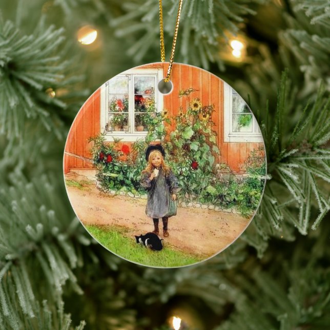 Décoration En Céramique Larsson - Brita avec chat et sandwich (Arbre)