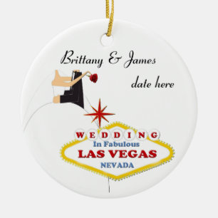 Décoration En Céramique Las Vegas Wedding Personalized Ceramic Ornament