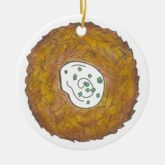 Décoration En Céramique Latkes Happy Hanoukka Chanukah Jours fériés juifs (Devant)