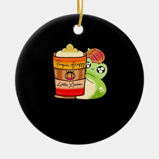 Décoration En Céramique Latte Citrouille épicé Frogg Drop (Devant)