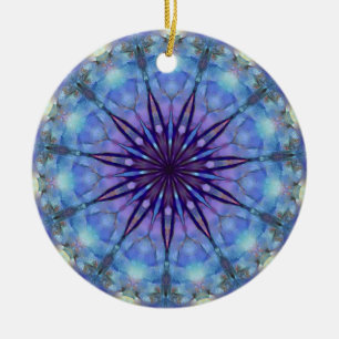 Décoration En Céramique Lavendar Starburst Mandala Round Orament