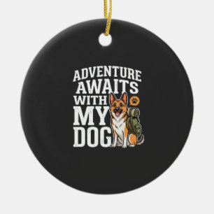 Décoration En Céramique L'aventure attend avec mon chien randonnée