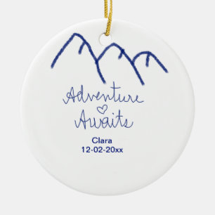 Décoration En Céramique L'aventure attend le cœur de la montagne bleue ajo