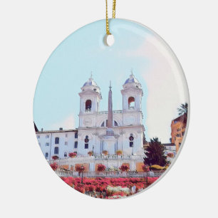 Décoration En Céramique ldp PIAZZA DI SPAGNA - Rome - avec fleurs