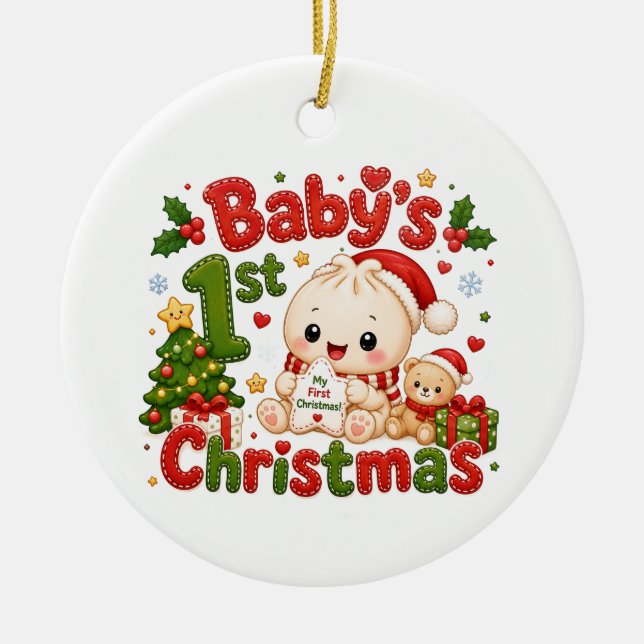 Décoration En Céramique Le 1er Noël de bébé (Devant)