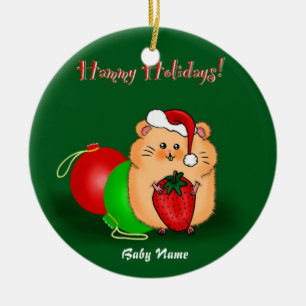 Décoration En Céramique Le 1er Noël de bébé Hamster de dessin animé person