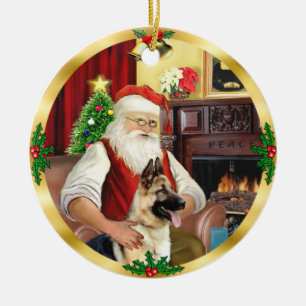 Décoration En Céramique Le berger allemand #13 du Père Noël
